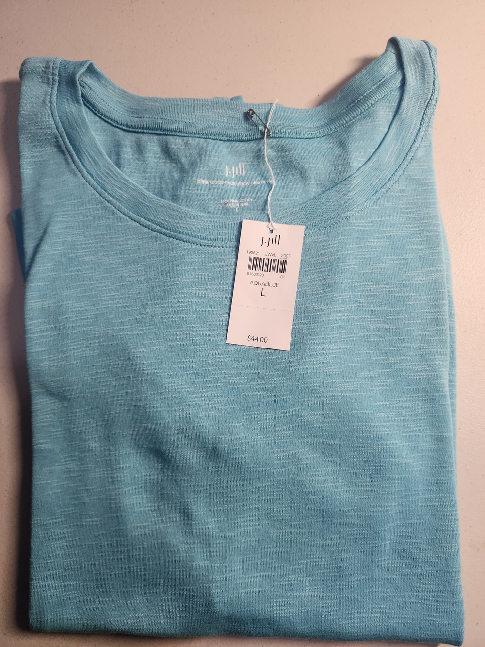 J.Jill Aqua Blue Scoop Neck Tee - Picture 2 of 7